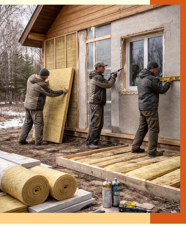 Утепление дачного дома в Гуково от 4876 руб/м2 — недорого | ТепломастерГкв