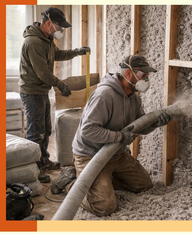 Утепление таунхауса эковатой в Гуково для максимально теплых стен