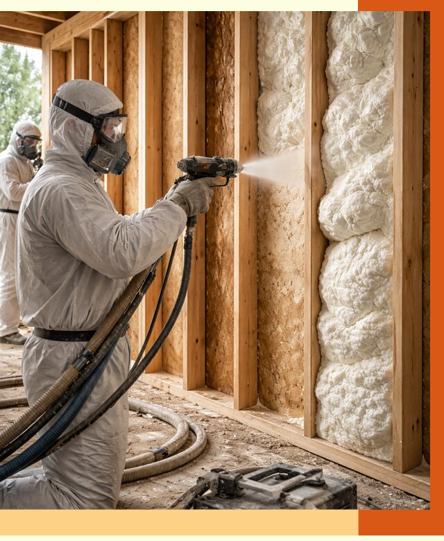 Утепление каркасного дома ППУ в Гуково от 2874 руб./м2 — работа под ключ | ТепломастерГкв