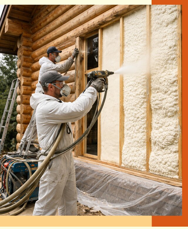 Утепление деревянного дома ППУ в Гуково от 4312 руб/м2 | ТепломастерГкв — под ключ