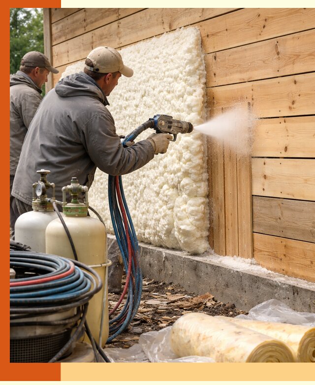 Утепление деревянного дома пенополиуретаном в Гуково