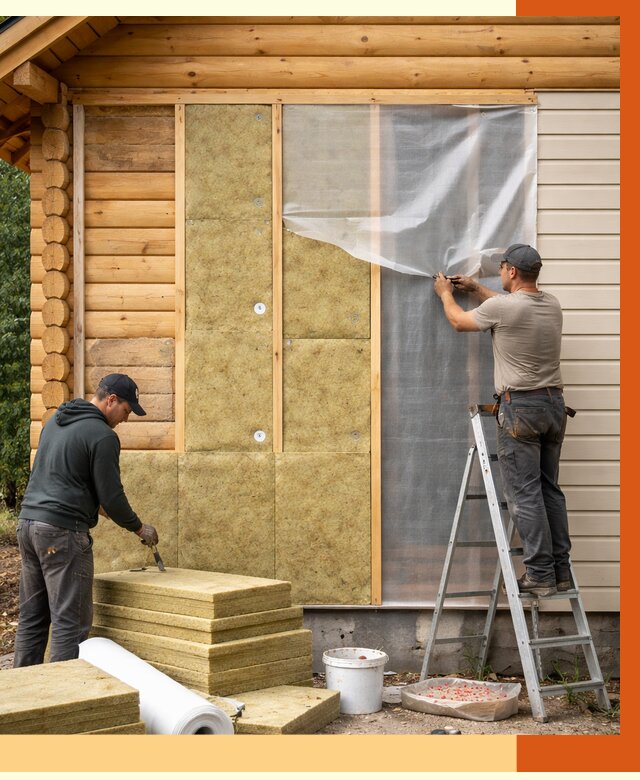 Утепление дома из бруса в Гуково от 3850 руб./м2 — работы под ключ | ТепломастерГкв