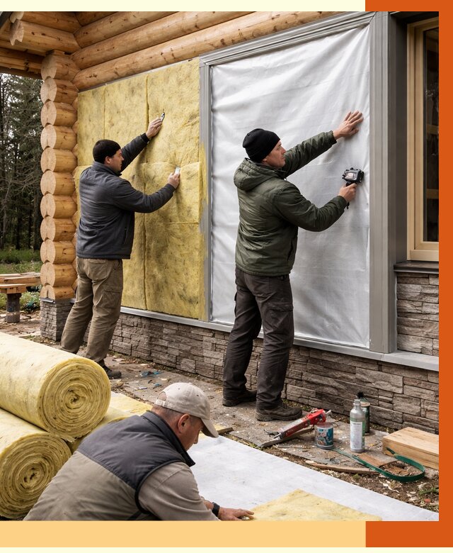 Утепление бревенчатого дома в Гуково от 7853 руб/м2 — заказать под ключ | ТепломастерГкв