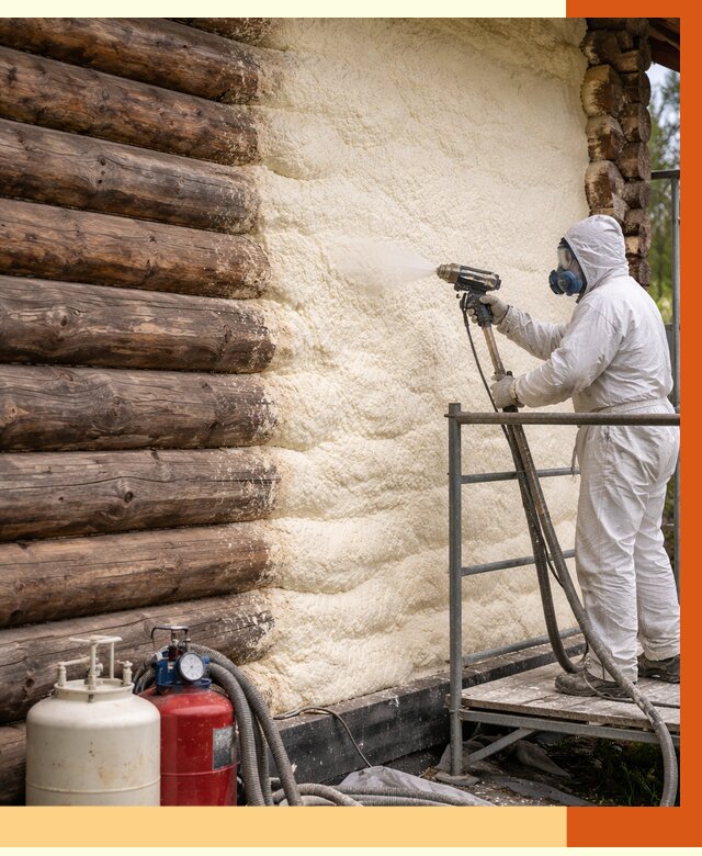 Утепление бревенчатого дома ППУ в Гуково под ключ от 6416 руб. | ТепломастерГкв