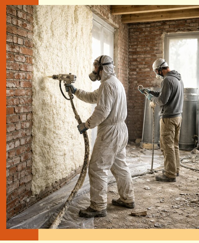 Утепление кирпичного дома пенополиуретаном в Гуково