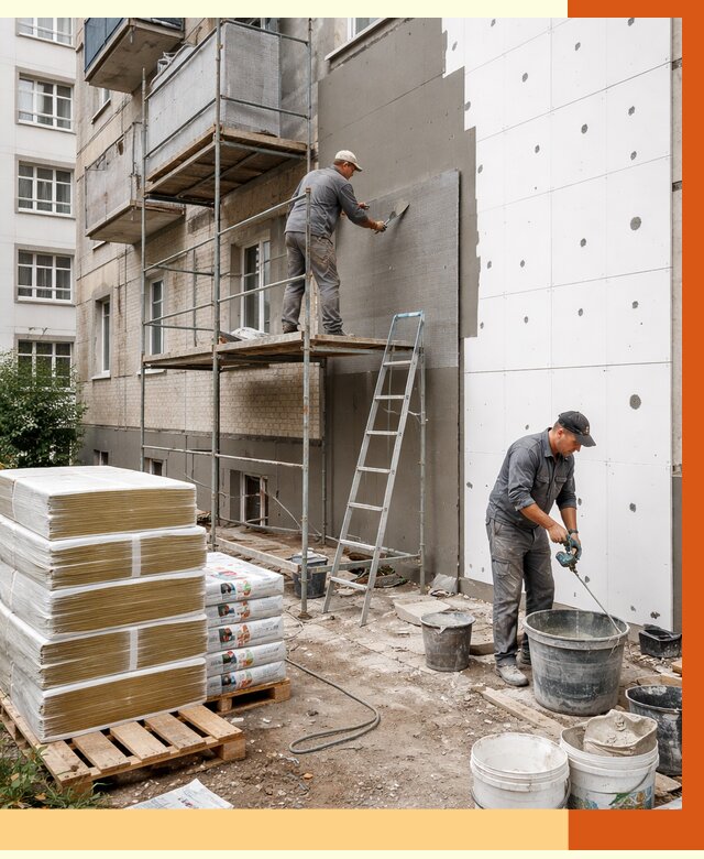 Утепление квартиры снаружи в Гуково от 6314 руб/м2 под ключ | ТепломастерГкв