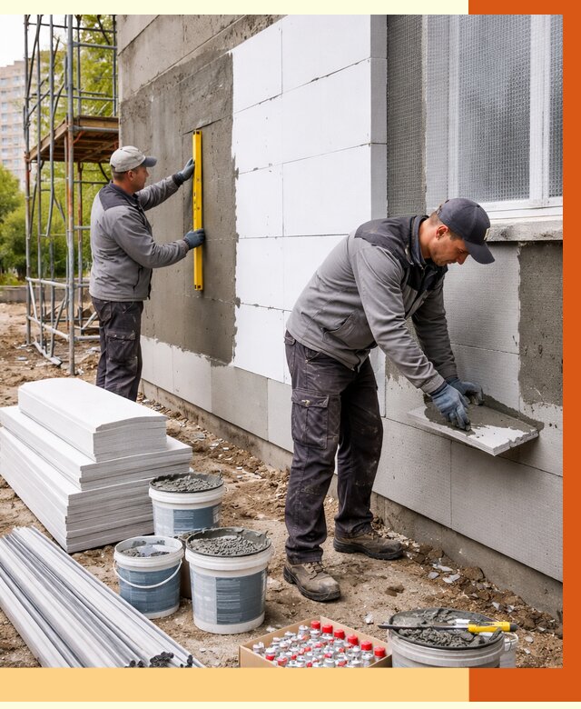 Утепление фасада и стен снаружи в Гуково от 4312 руб. | ТепломастерГкв