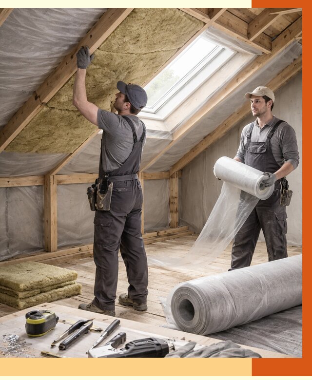 Утепление крыши изнутри мансарды в Гуково от 4312 руб./м² | ТепломастерГкв