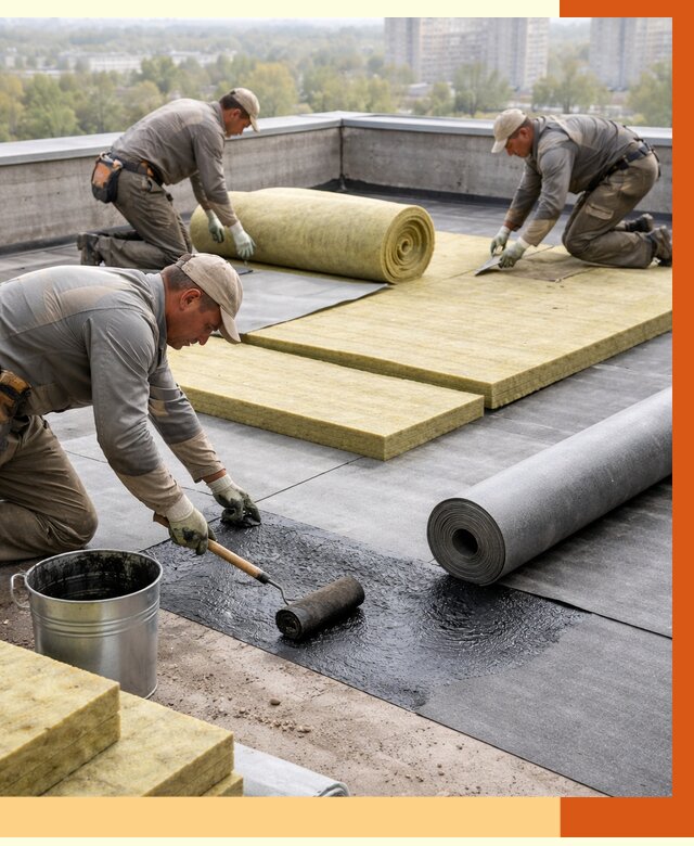 Утепление плоской крыши в Гуково от 7392 руб./м2 под ключ | ТепломастерГкв