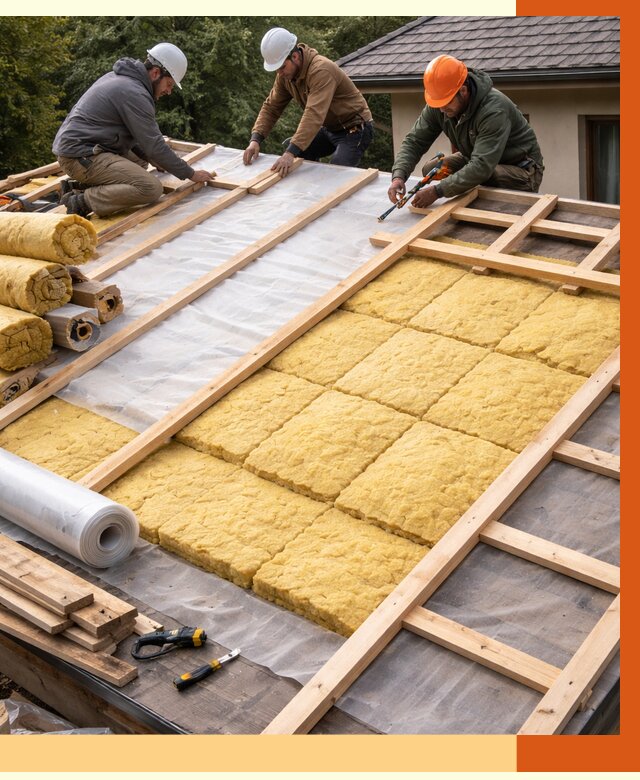 Утепление скатной крыши в Гуково от 1283 руб./м2 под ключ | ТепломастерГкв