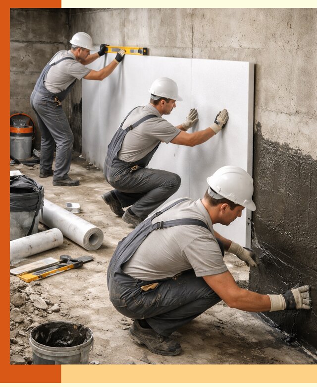 Утепление фундамента изнутри профессионально в Гуково