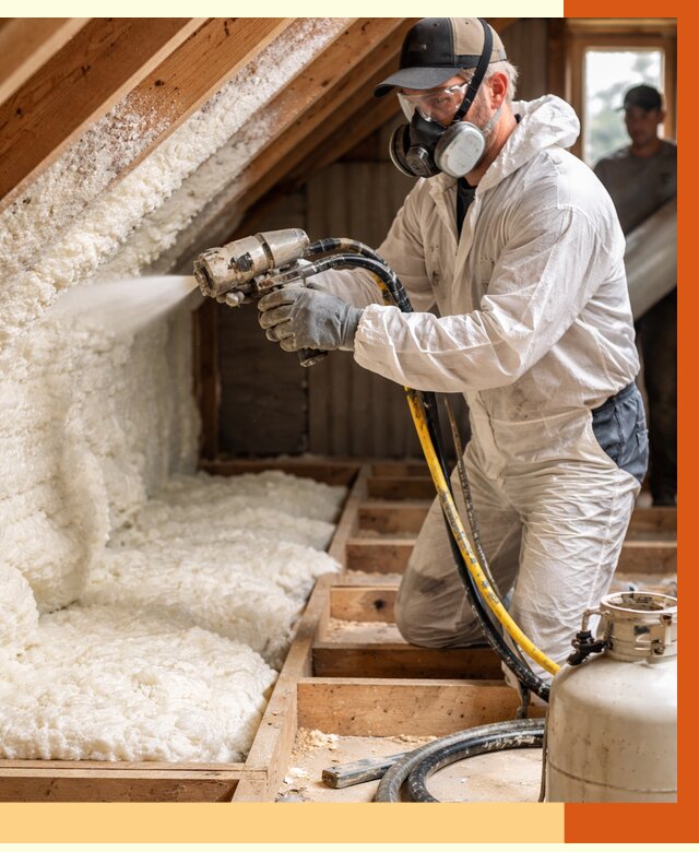 Утепление чердака ППУ в Гуково от 8849 руб./м2 — услуга под ключ | ТепломастерГкв