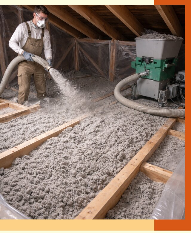 Утепление чердака эковатой в Гуково от 1489 руб/м2 — заказать у ТепломастерГкв