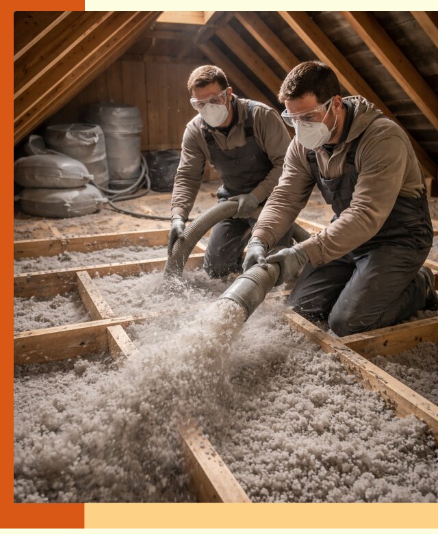 Утепление чердака эковатой в Гуково — быстро и надёжно