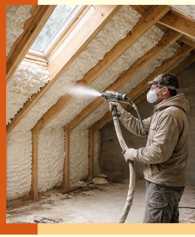 Утепление мансарды ППУ в Гуково быстро и надежно