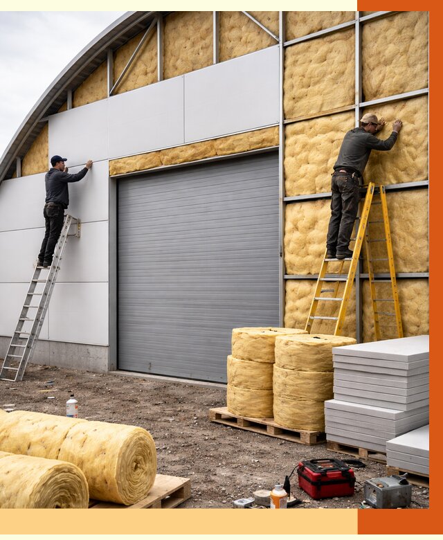 Утепление ангара пенополиуретаном в Гуково от 7392 руб./м² — комплекс от ТепломастерГкв