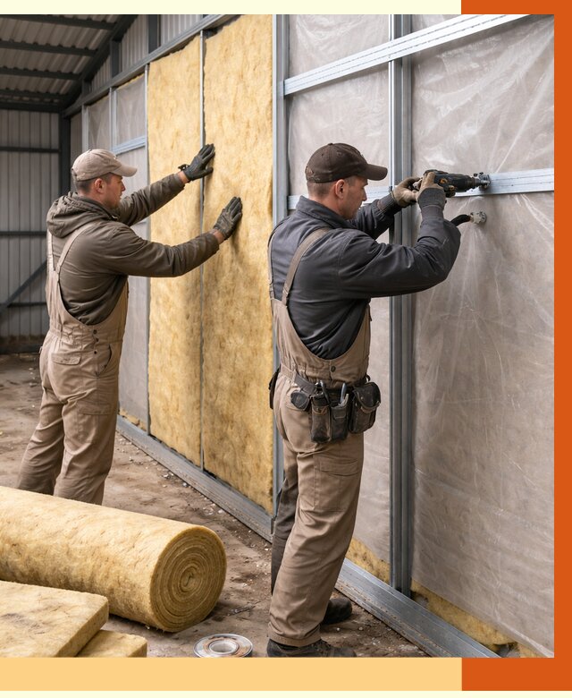 Утепление металлического ангара в Гуково от 4876 руб/м2 — услуги под ключ | ТепломастерГкв