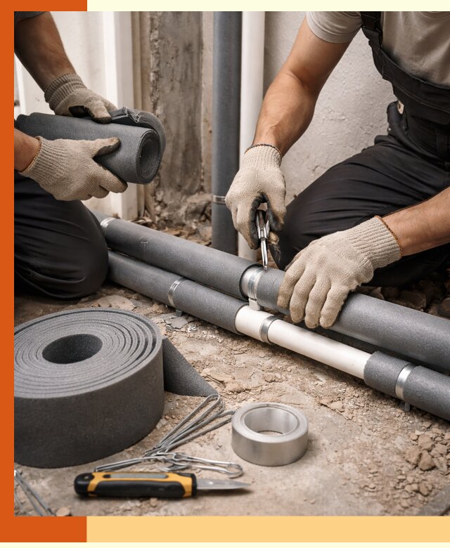 Утепление труб водоснабжения в Гуково — монтаж и защита сети