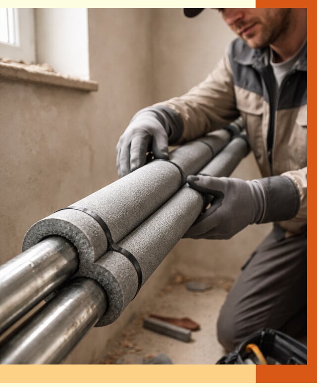 Утепление труб отопления в Гуково от 2926 руб. за м² — услуги под ключ | ТепломастерГкв