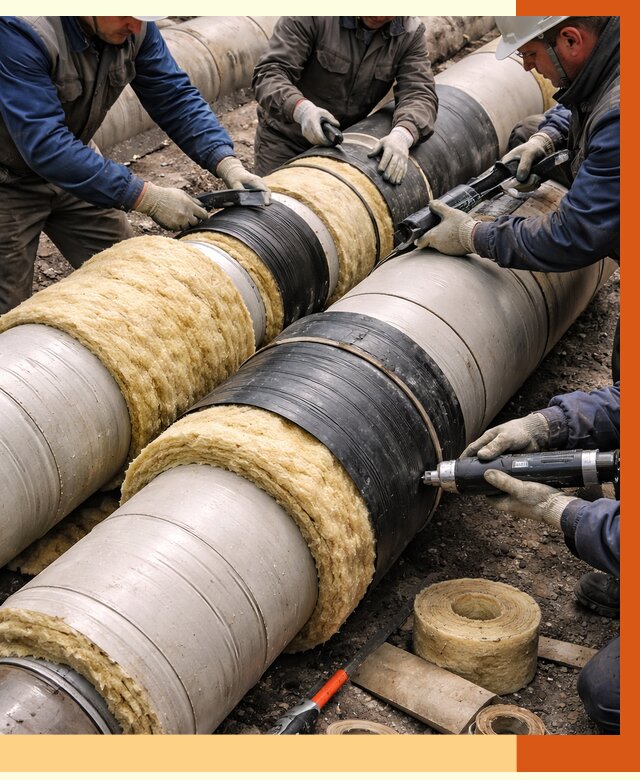 Утепление трубопровода в Гуково под ключ от 1899 руб. — надежно и выгодно | ТепломастерГкв