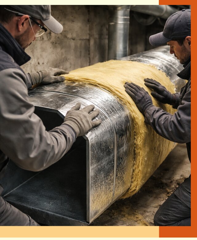 Утепление воздуховодов в Гуково от 4312 руб. — теплоизоляция вентиляции | ТепломастерГкв