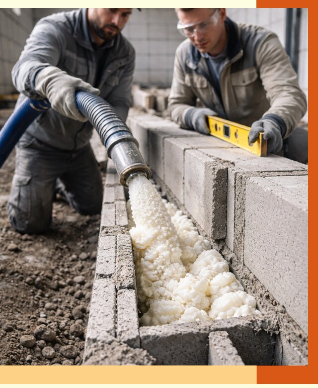 Заполнение колодцевой кладки ППУ в Гуково от 4312 руб. за м2 | ТепломастерГкв
