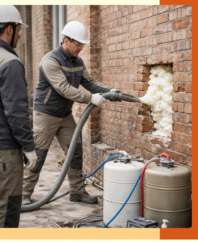 Заливка ППУ в пустоты кирпичной стены в Гуково от 2823 руб. | ТепломастерГкв