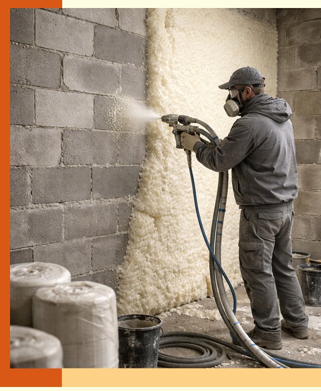 Утепление блочной стены ППУ в Гуково качественно и надёжно