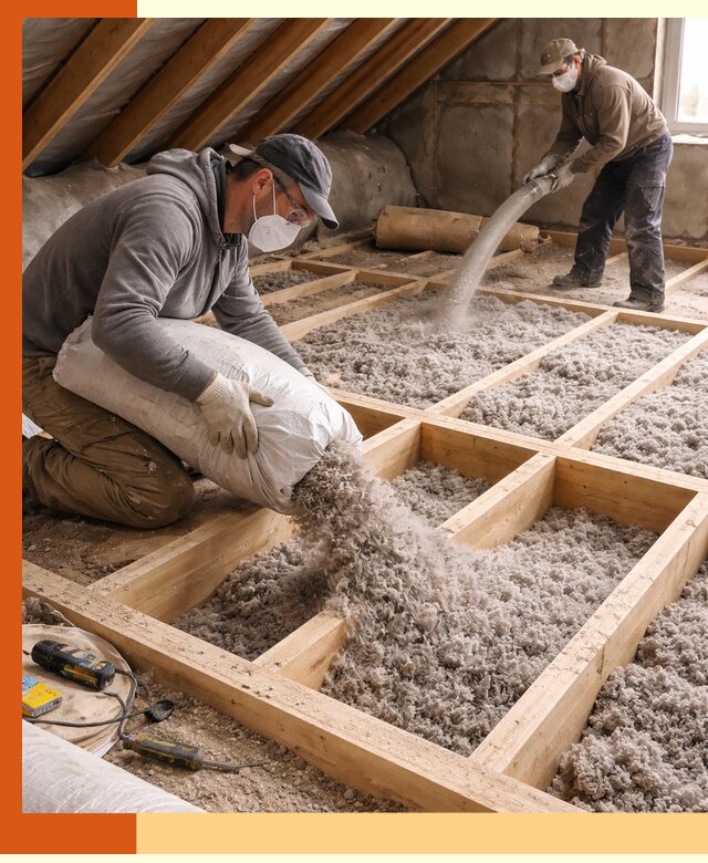 Заполнение полостей чердачного перекрытия в Гуково качественно и надёжно