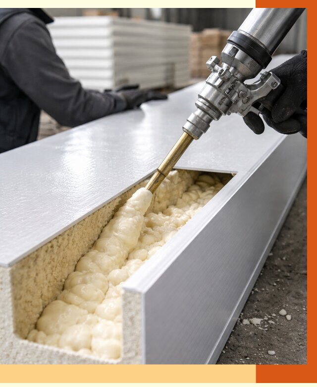 Заполнение пустот холодильных панелей в Гуково от 7700 руб. | ТепломастерГкв