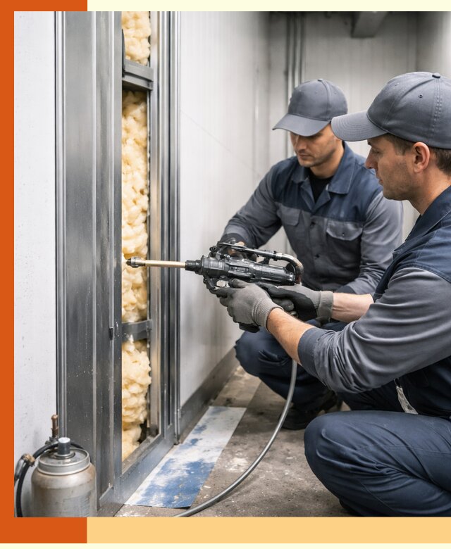 Заполнение пустот холодильных панелей в Гуково специализированной пеной