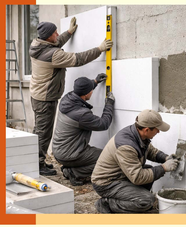 Утепление пенопластом наружных стен и фасадов в Гуково