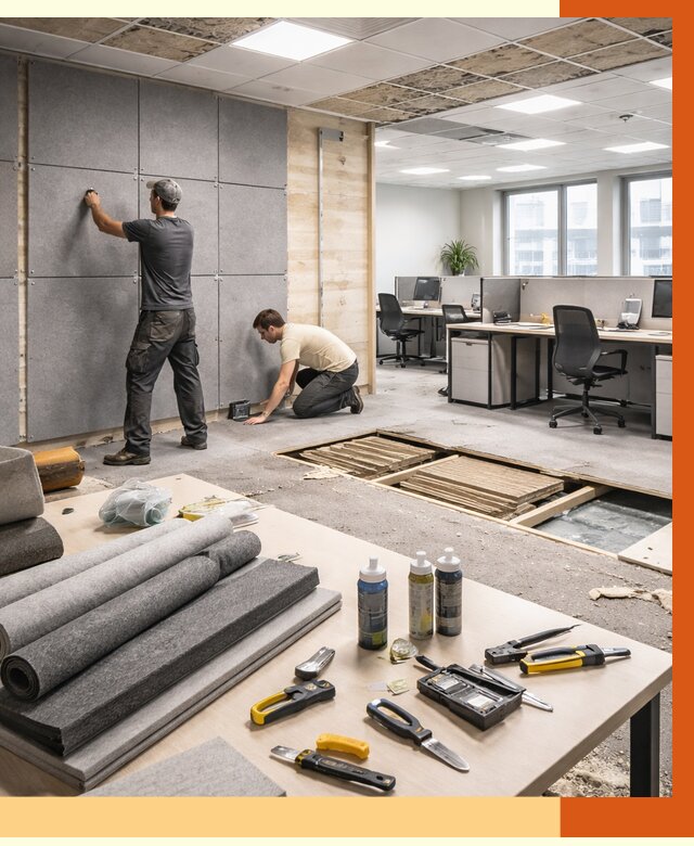 Профессиональная шумоизоляция офиса в Гуково от 6930 руб. за м2 | ТепломастерГкв