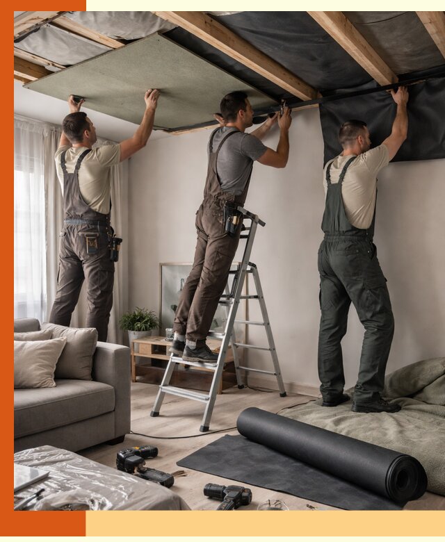 Шумоизоляция потолка в Гуково — профессиональное устранение шумов