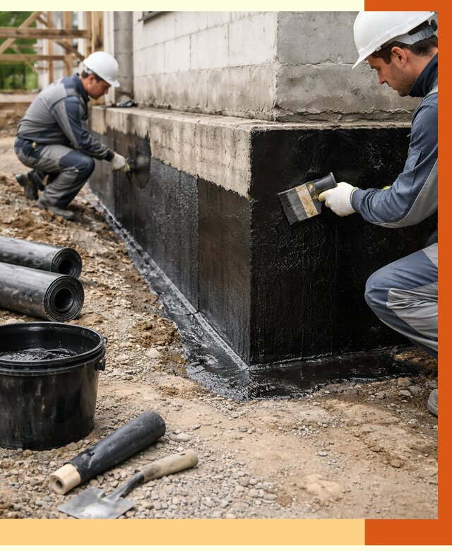 Гидроизоляция фундамента в Гуково от 1283 руб. — профессионально, под ключ | ТепломастерГкв