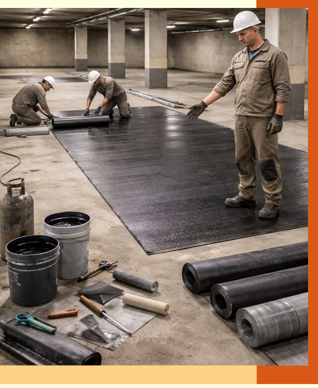 Гидроизоляция паркинга в Гуково от 1232 руб/м² — профессиональная защита | ТепломастерГкв