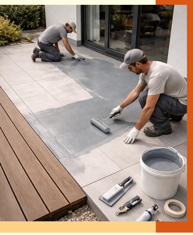 Гидроизоляция террасы в Гуково под ключ от 7700 руб./м² | ТепломастерГкв