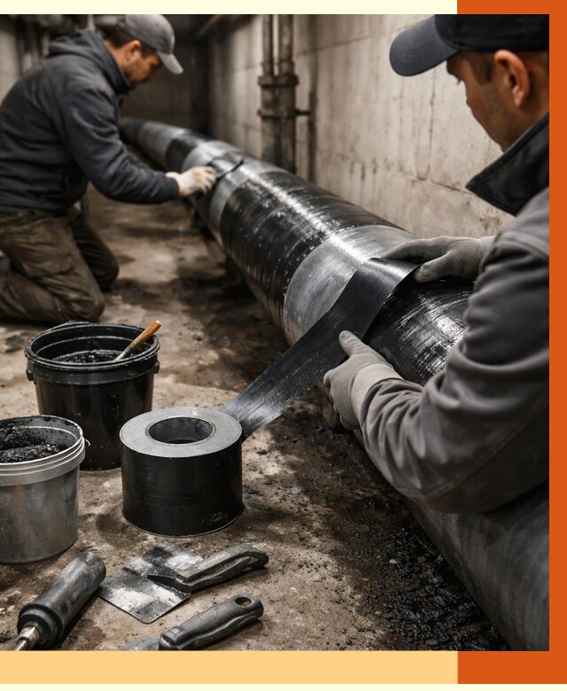 Гидроизоляция труб в Гуково от 2567 руб. — профессиональная герметизация | ТепломастерГкв