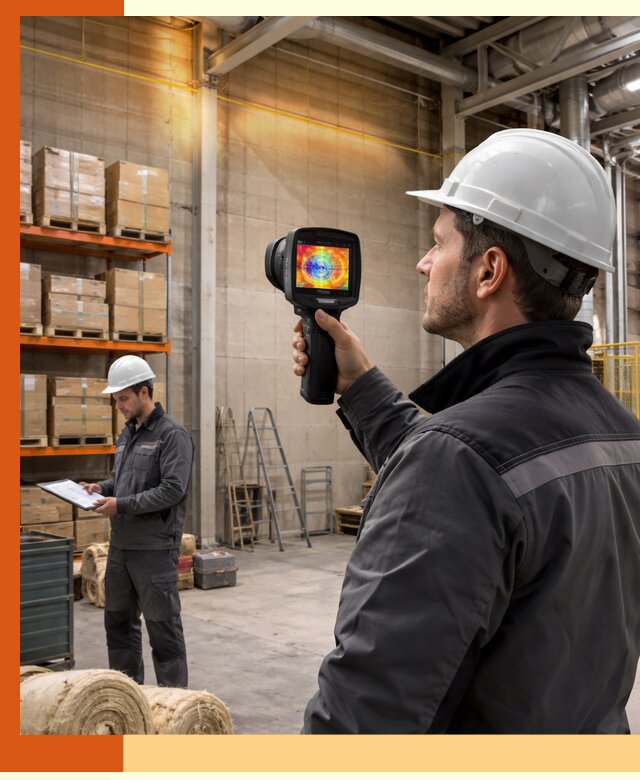 Тепловизионное обследование склада и выявление утечек в Гуково