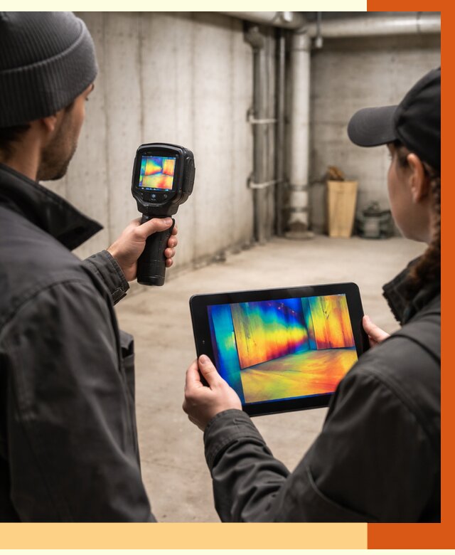 Тепловизионное обследование подвала в Гуково от 4620 руб. — проверка гидроизоляции | ТепломастерГкв