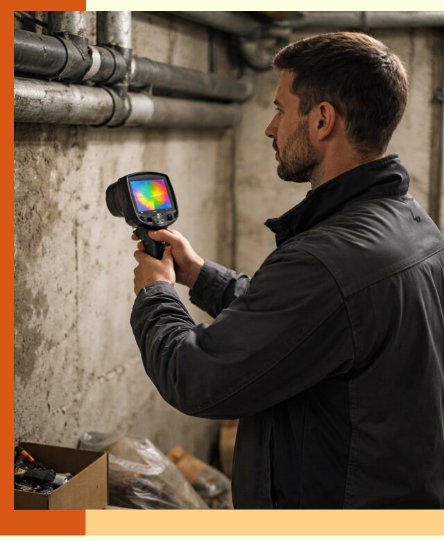 Тепловизионное обследование подвала в Гуково для поиска утечек тепла