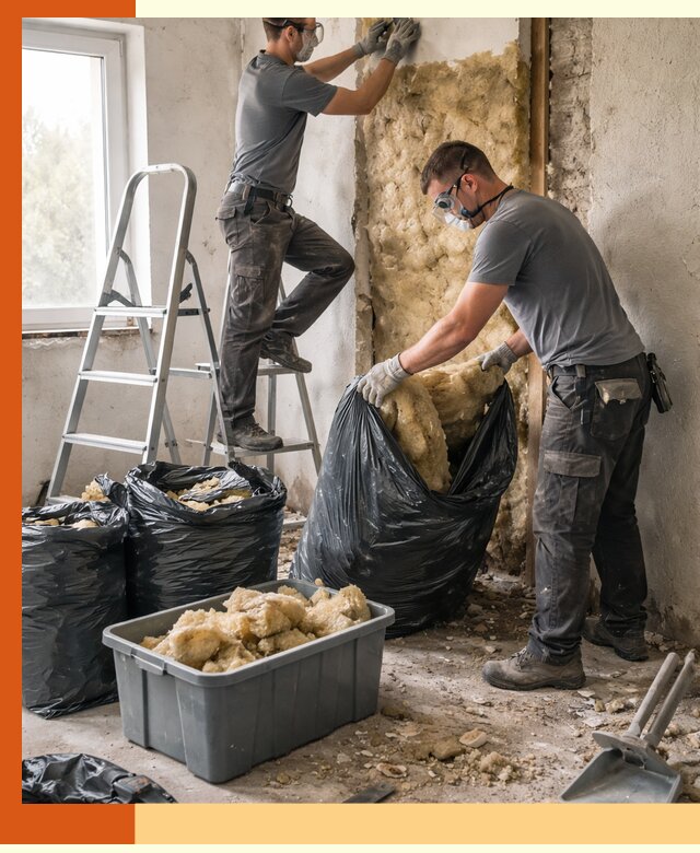 Демонтаж старого утеплителя и вывоз отходов в Гуково