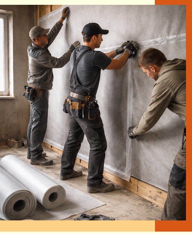 Монтаж ветроизоляции в Гуково от 4620 руб./м2 — профессионально | ТепломастерГкв