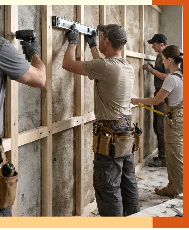 Монтаж обрешетки под утепление в Гуково от 1181 руб/м² | Заказать у ТепломастерГкв