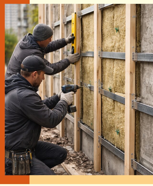 Монтаж обрешетки под утепление зданий и квартир в Гуково